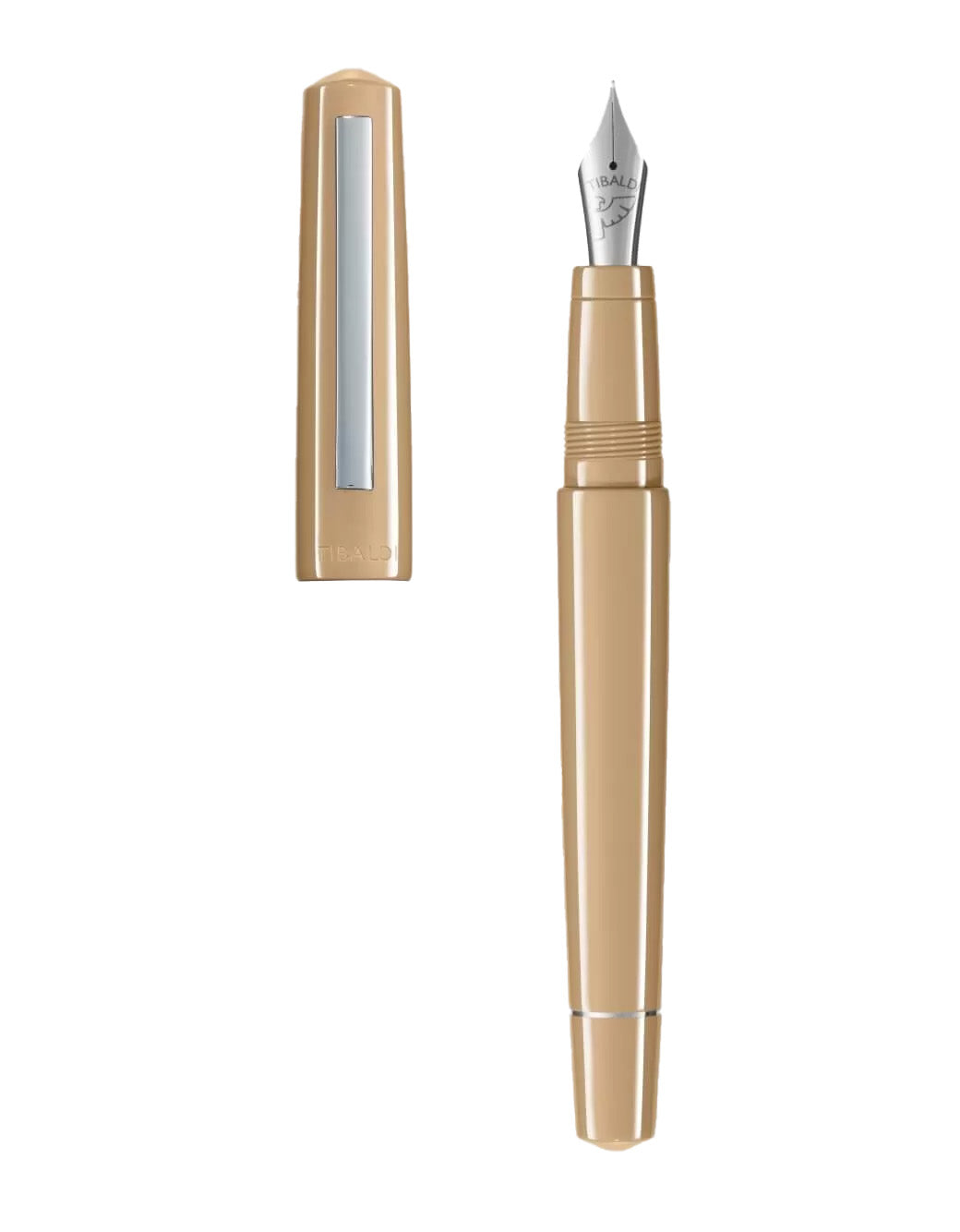 Tibaldi Nude Resin Fountain Pen With Stainless Steel Trim
