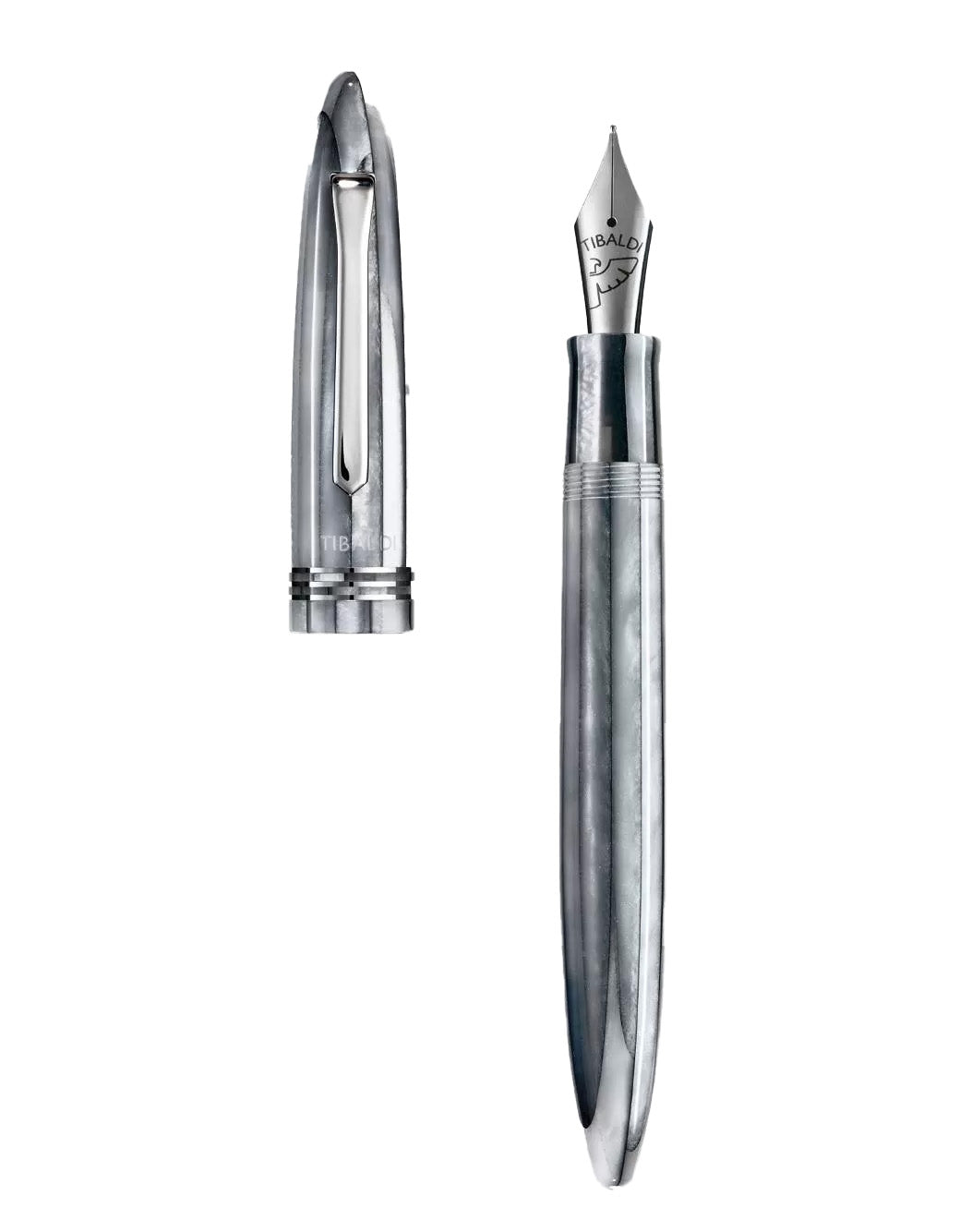 Tibaldi Pearl Mist Resin Fountain Pen With Palladium Trim, Extra Fine