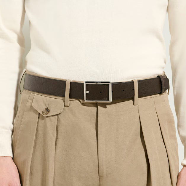 Montblanc Belt-RectangFormSPRevSartBk/SartEb35mm