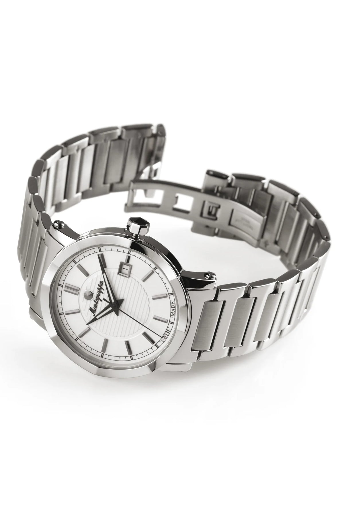 Montegrappa Parola Watch, Steel, White Dial