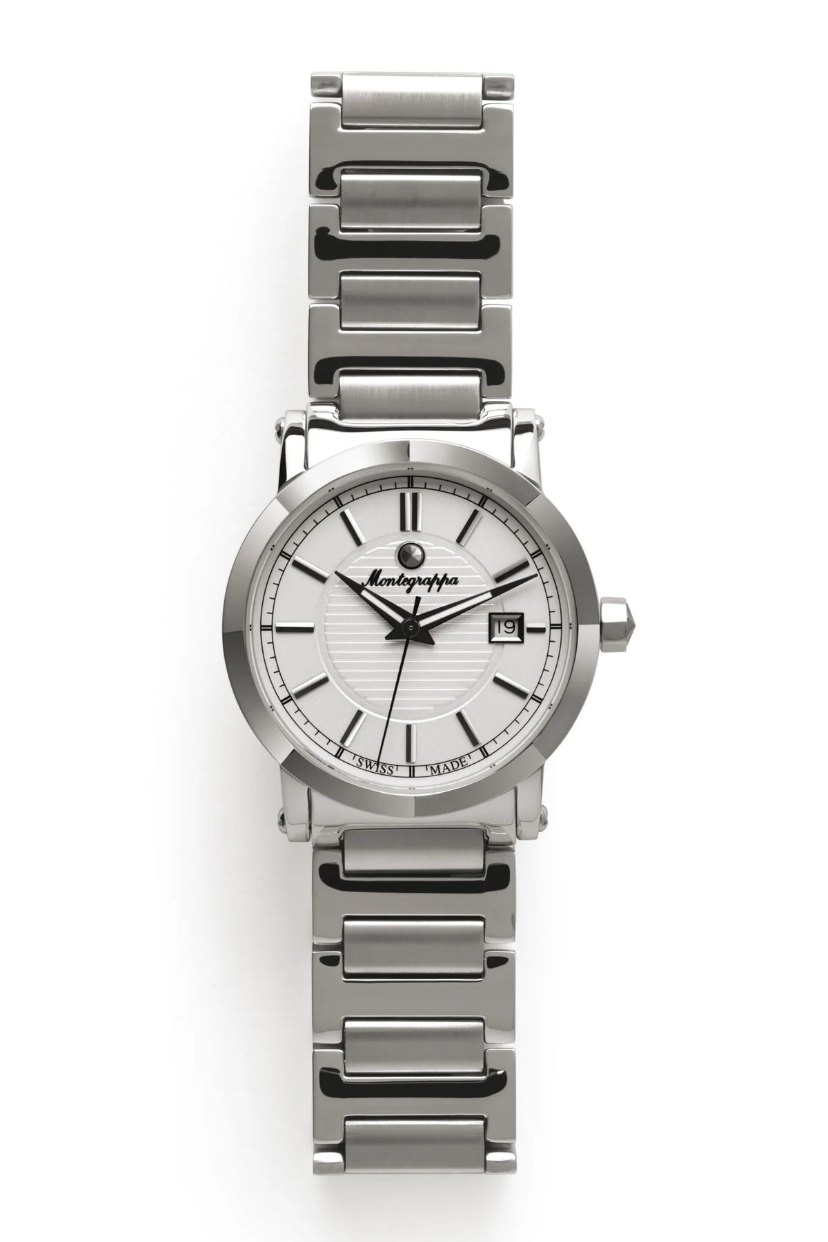 Montegrappa Parola Watch, Steel, White Dial