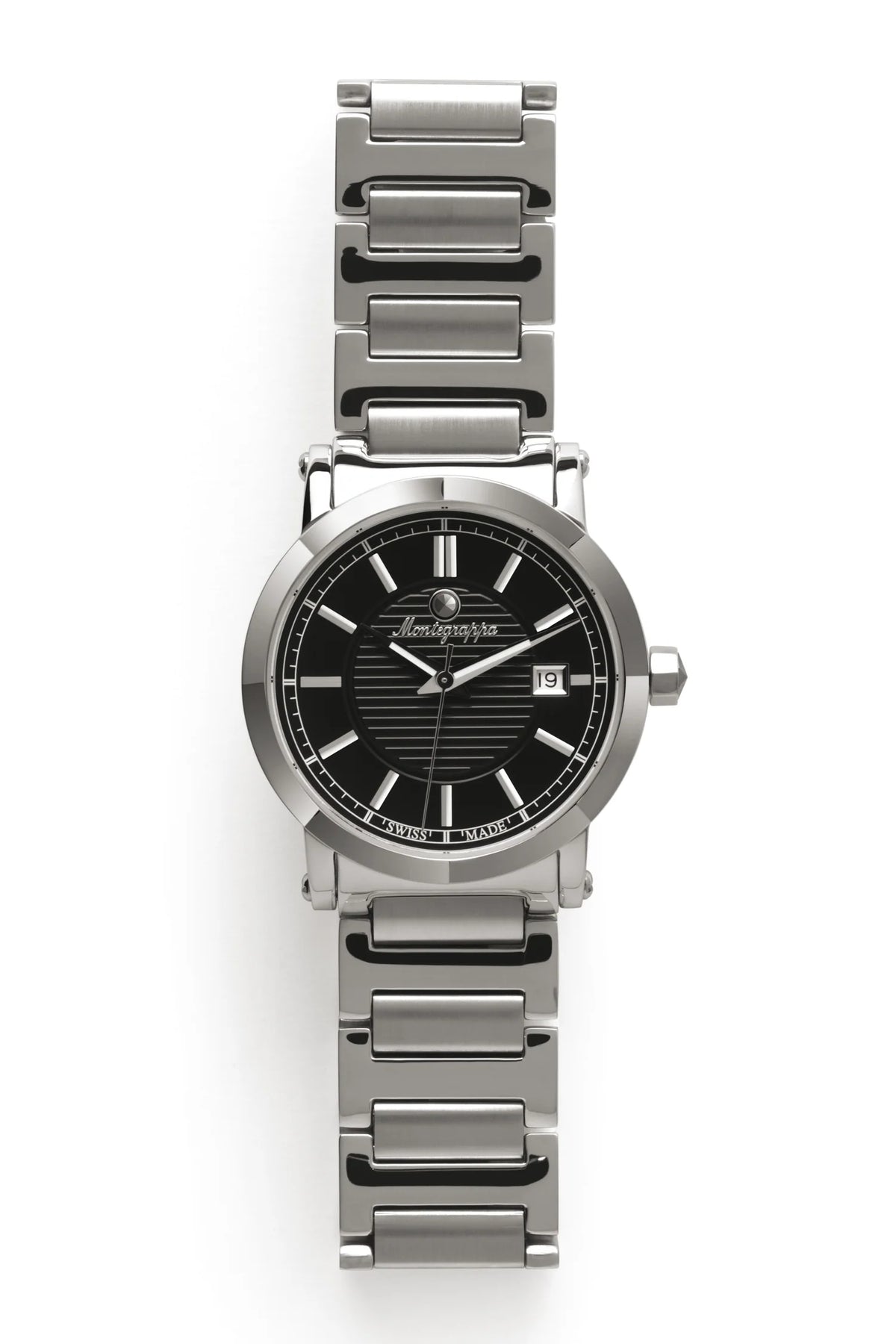 Montegrappa Parola Watch, Steel, Black Dial