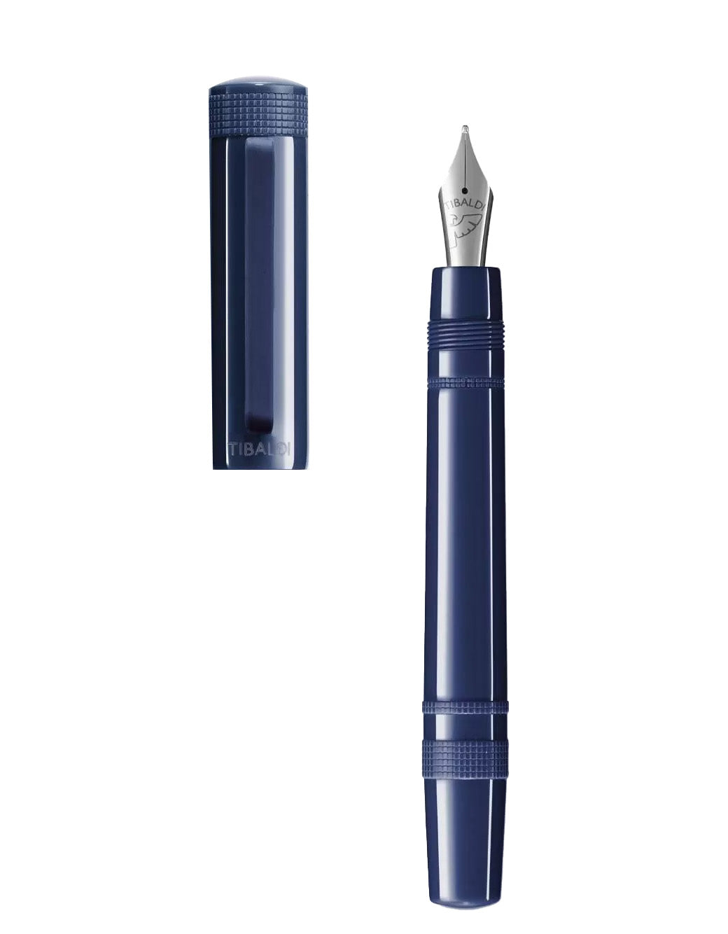 Tibaldi Raw Denim Resin Fountain Pen With Rubber Clip BB Nib