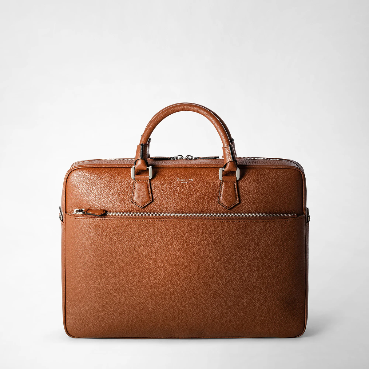 Serapian Slim briefcase Cachemire Tobacco