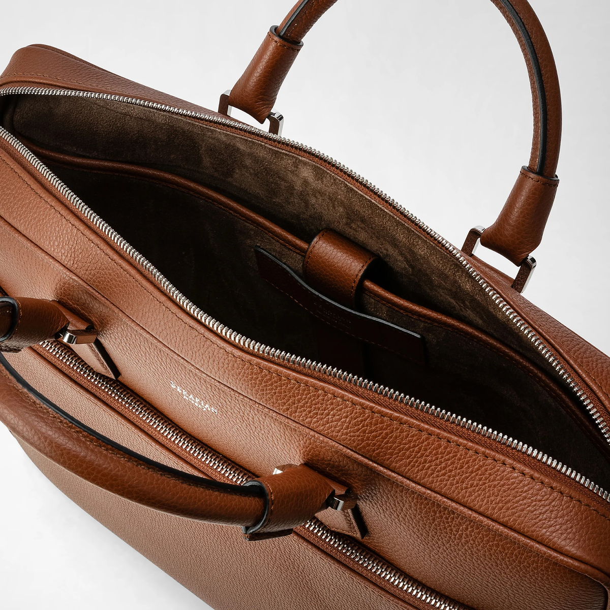 Serapian Slim briefcase Cachemire Tobacco