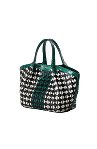 Serapian Mini Secret Mosaico /Elaphe Black/Off white/Emerald
