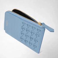 Serapian Zip card case Mosaico Cornflower