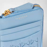 Serapian Zip card case Mosaico Cornflower