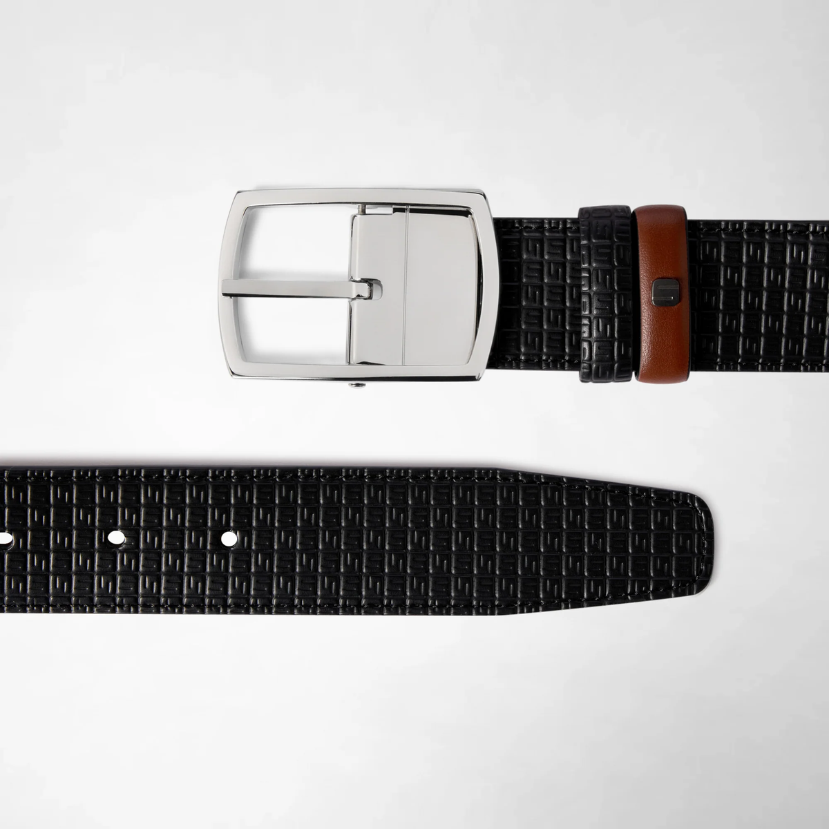 Serapian Belt 35mm Q revers Stepan 72 Black/Cuoio
