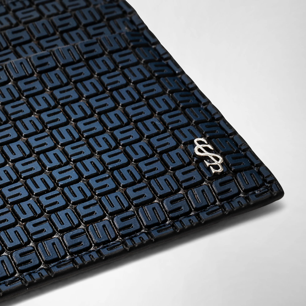 Serapian Pocket card case 4cc Stepan Sust Ocean Blue/Black
