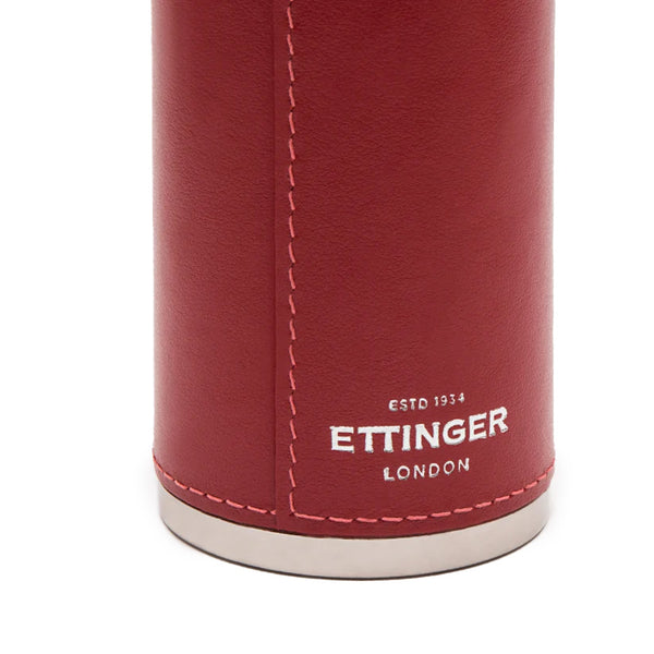 Ettinger Sterling 8Oz Hunters Flask With 4 Cups Red