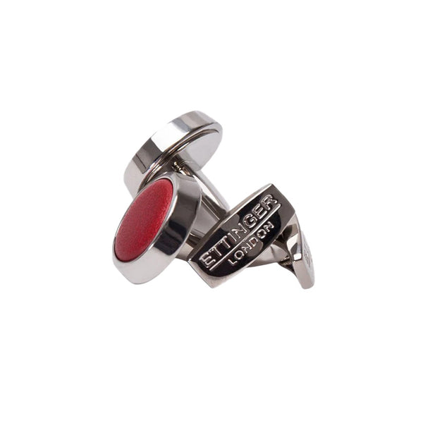Ettinger Sterling Round Cufflinks Red