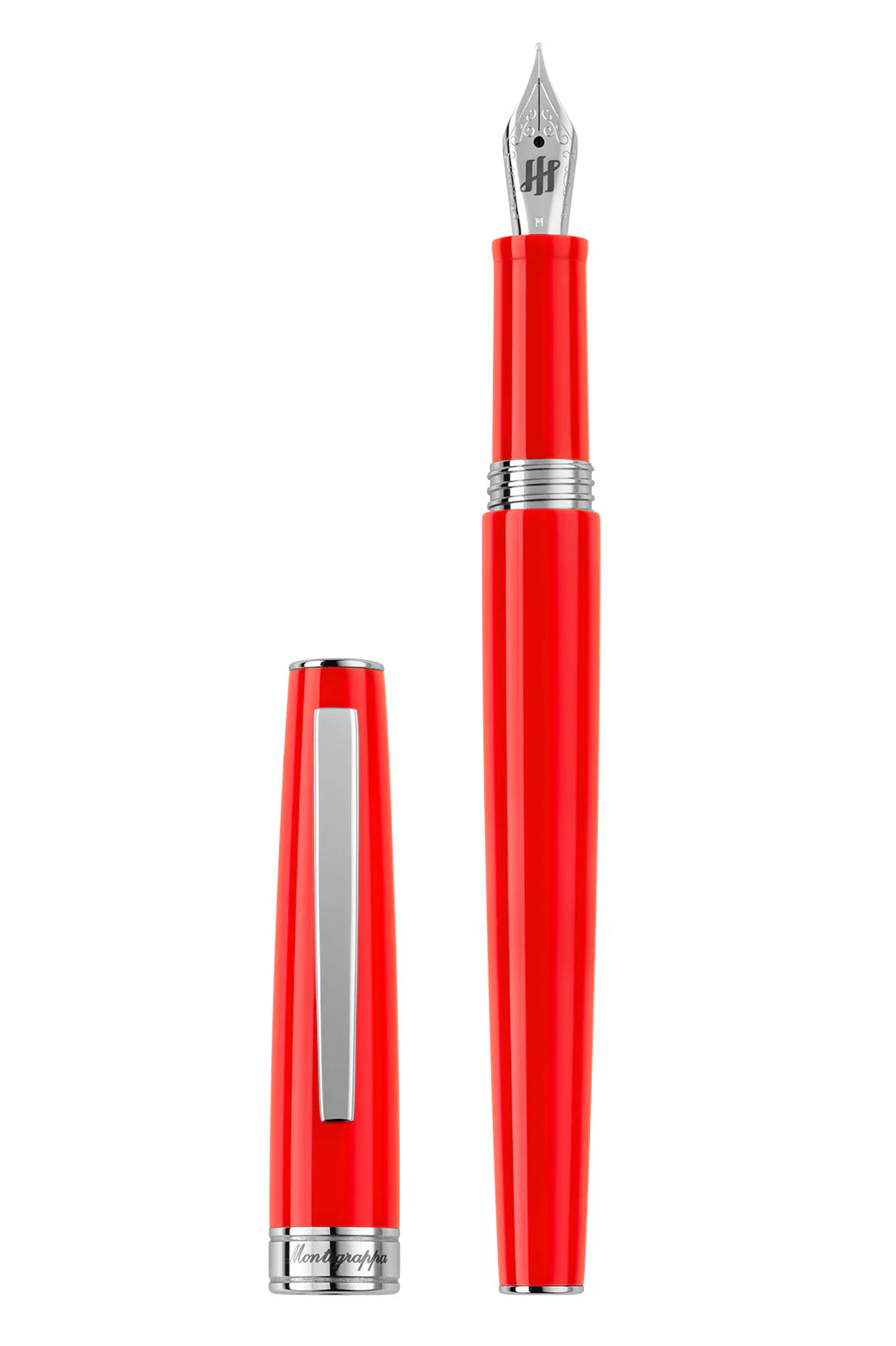 Montegrappa Armonia Fountain Pen, Steel, Scarlet MEDIUM