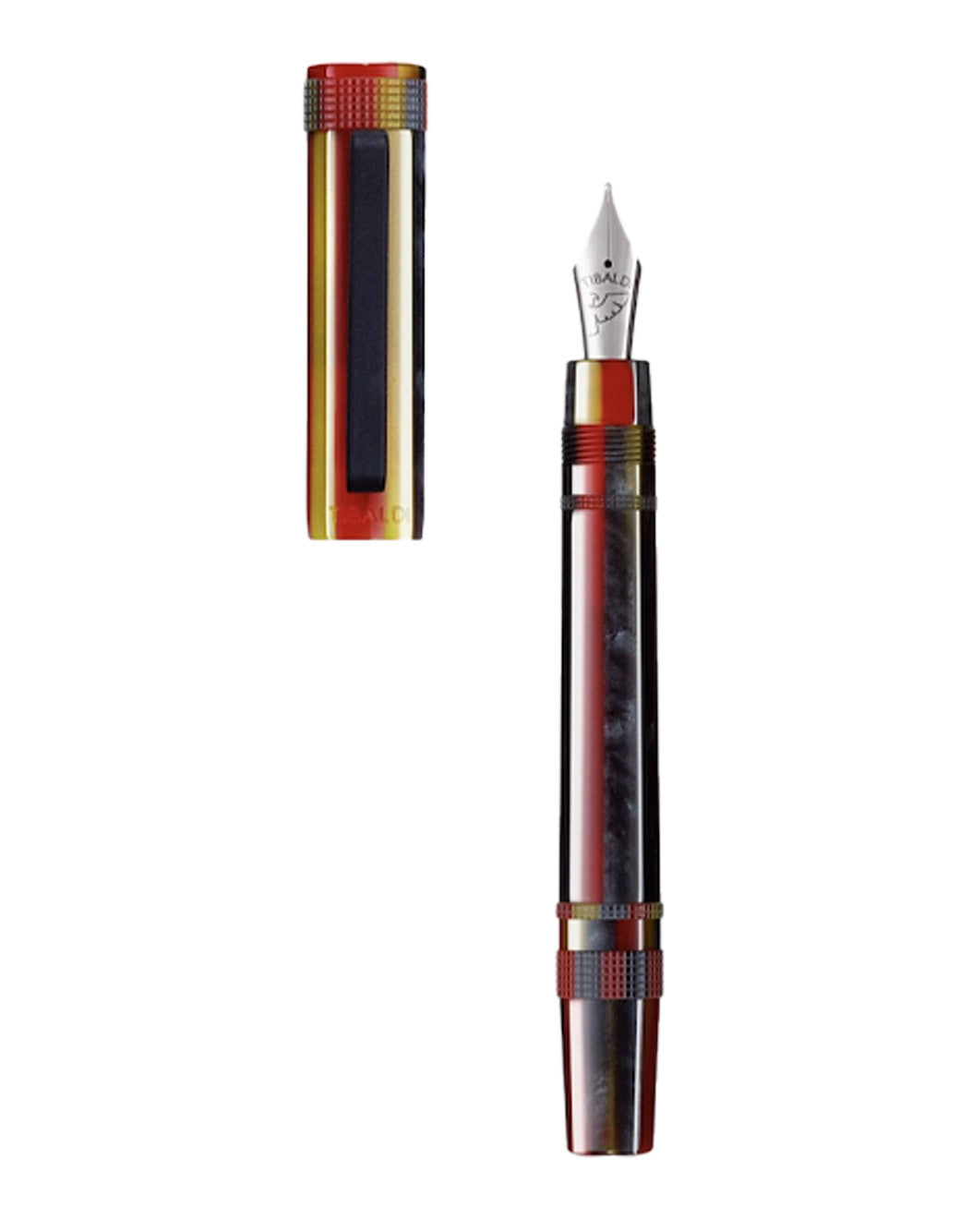 Tibaldi Baiadera Red Resin Fountain Pen With Rubber Clip
