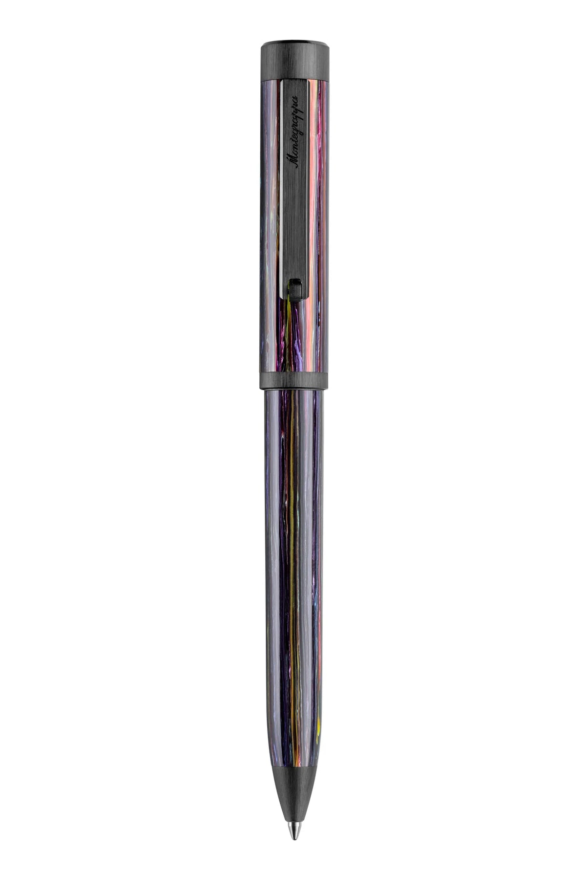 Montegrappa Zero Zodiac Aquarius Ballpoint Pen, Ultra Black IP Steel