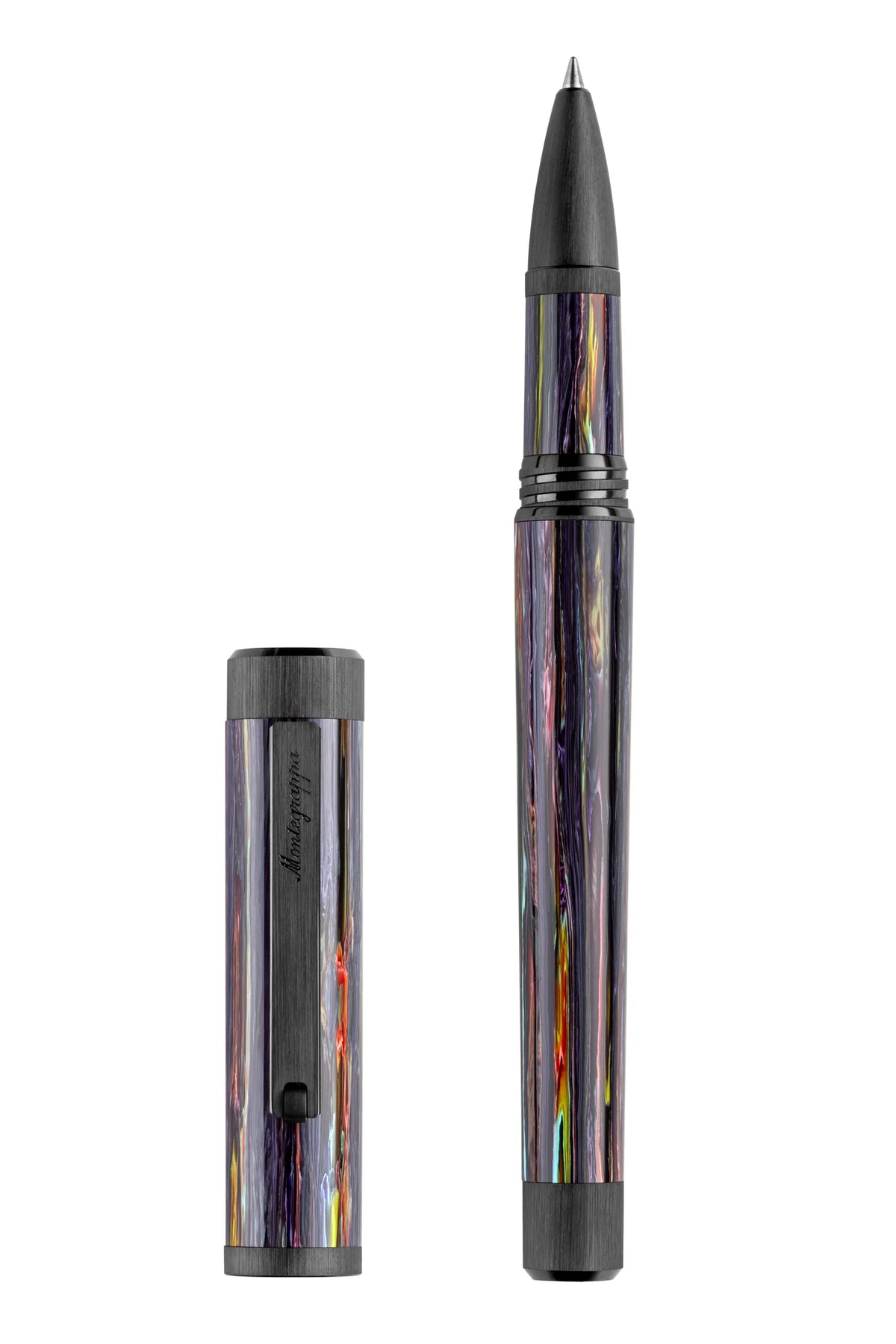 Montegrappa Zero Zodiac Aquarius Rollerball Pen, Ultra Black IP Steel