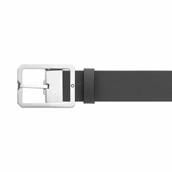 Montblanc Brown/Grey 35 mm reversible leather belt Rectangular