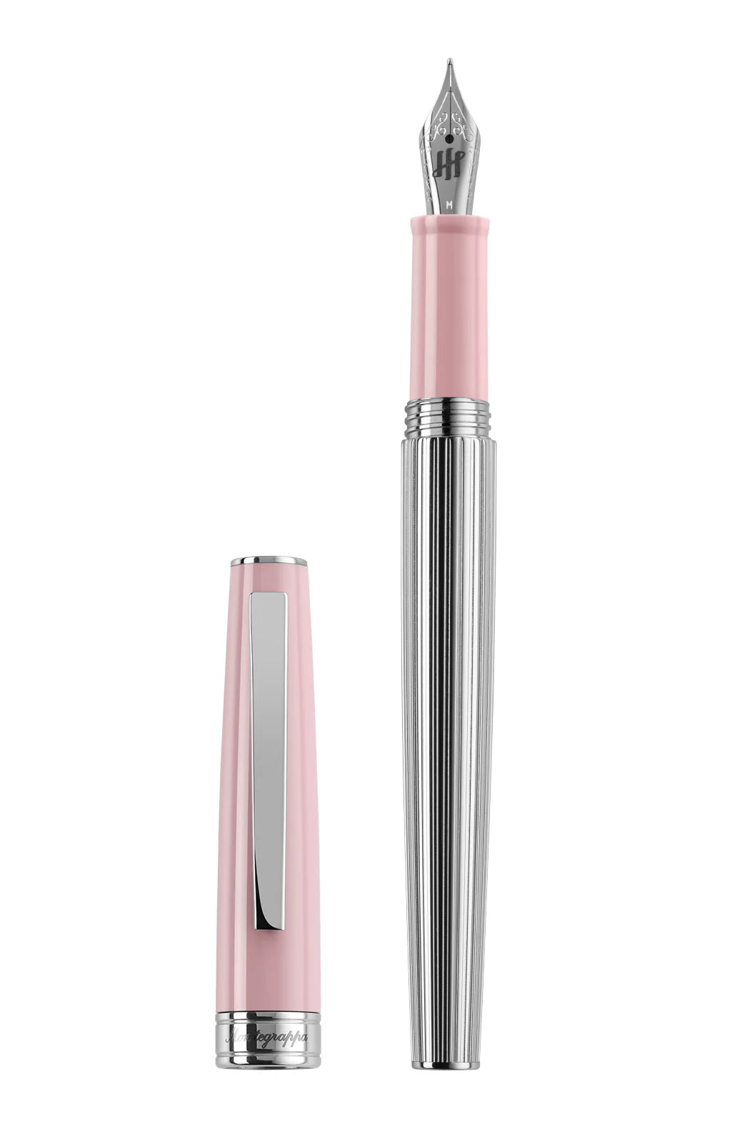 Montegrappa Armonia Duetto Fountain Pen, Steel, Pink Medium