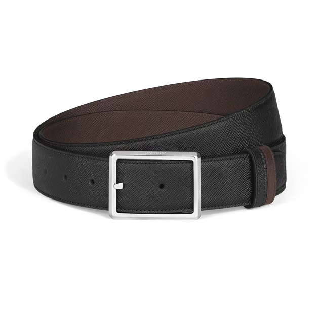 Montblanc Belt-RectangFormSPRevSartBk/SartEb35mm