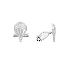 MONTBLANC Meisterstück Oval Cufflinks with Geometric Lacquer Inlay