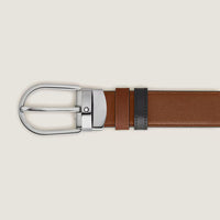 Montblanc Horseshoe 30 mm Reversible Belt in Sartorial Leather Black/Brown